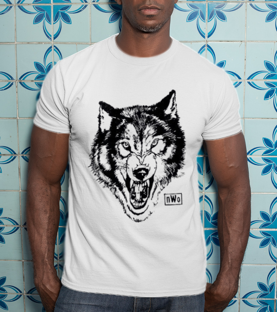 NWO New World Order Wolfpack Black Wolf Head T-Shirt