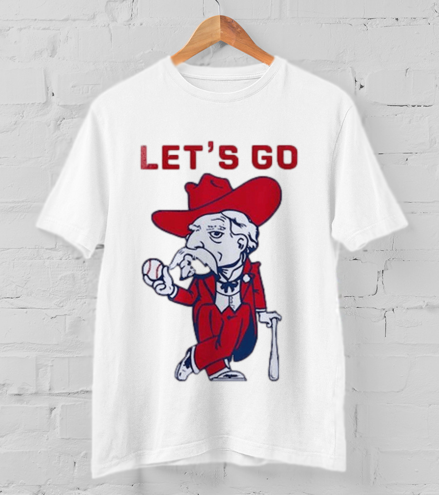 Ole Miss Rebel Mascot Let's Go Baseball T-Shirt