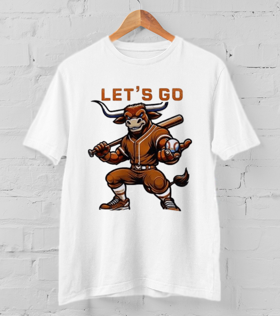 Texas Longhorns Baseball Let's Go Bull T-Shirt