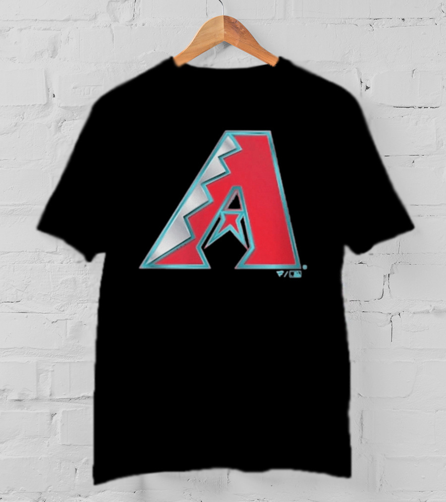 Arizona Diamondbacks Women's Metallic A Logo Red And Silver T-Shirt