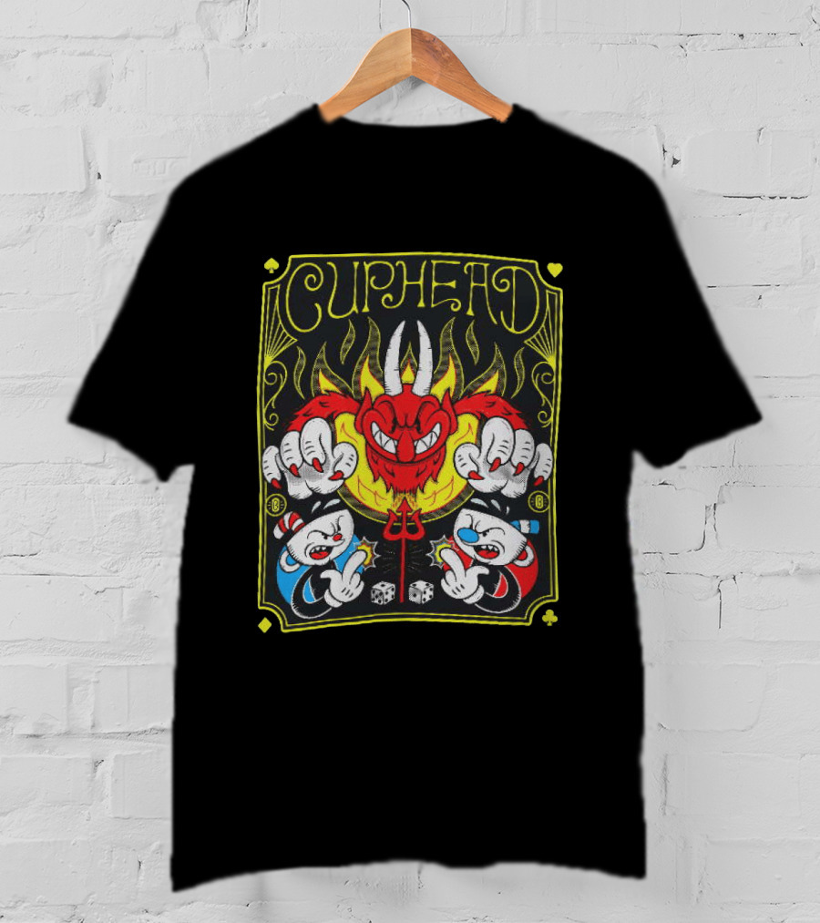 Cuphead Chogrin Devil Flames Dice Devil Characters T-Shirt