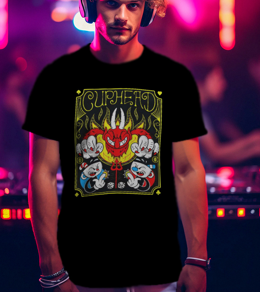 Cuphead Chogrin Devil Flames Dice Devil Characters T-Shirt