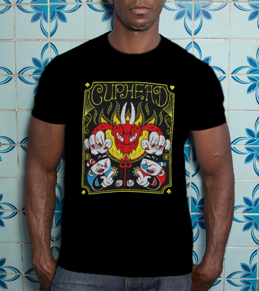 Cuphead Chogrin Devil Flames Dice Devil Characters T-Shirt