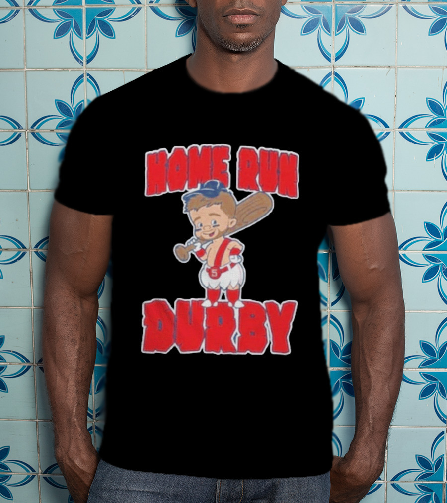 Boston Red Sox Payton Tolle Home Run Durby Cartoon Baseball Player In Red And White Uniform T-Shirt