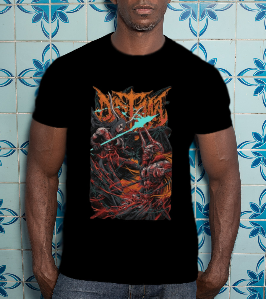 Distant Store Bleach Battle With Fantasy Horned Characters T-Shirt