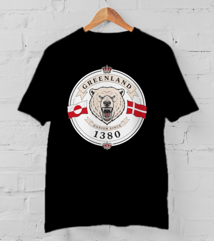 Greenland Danish Since 1380 Polar Bear Flags T-Shirt