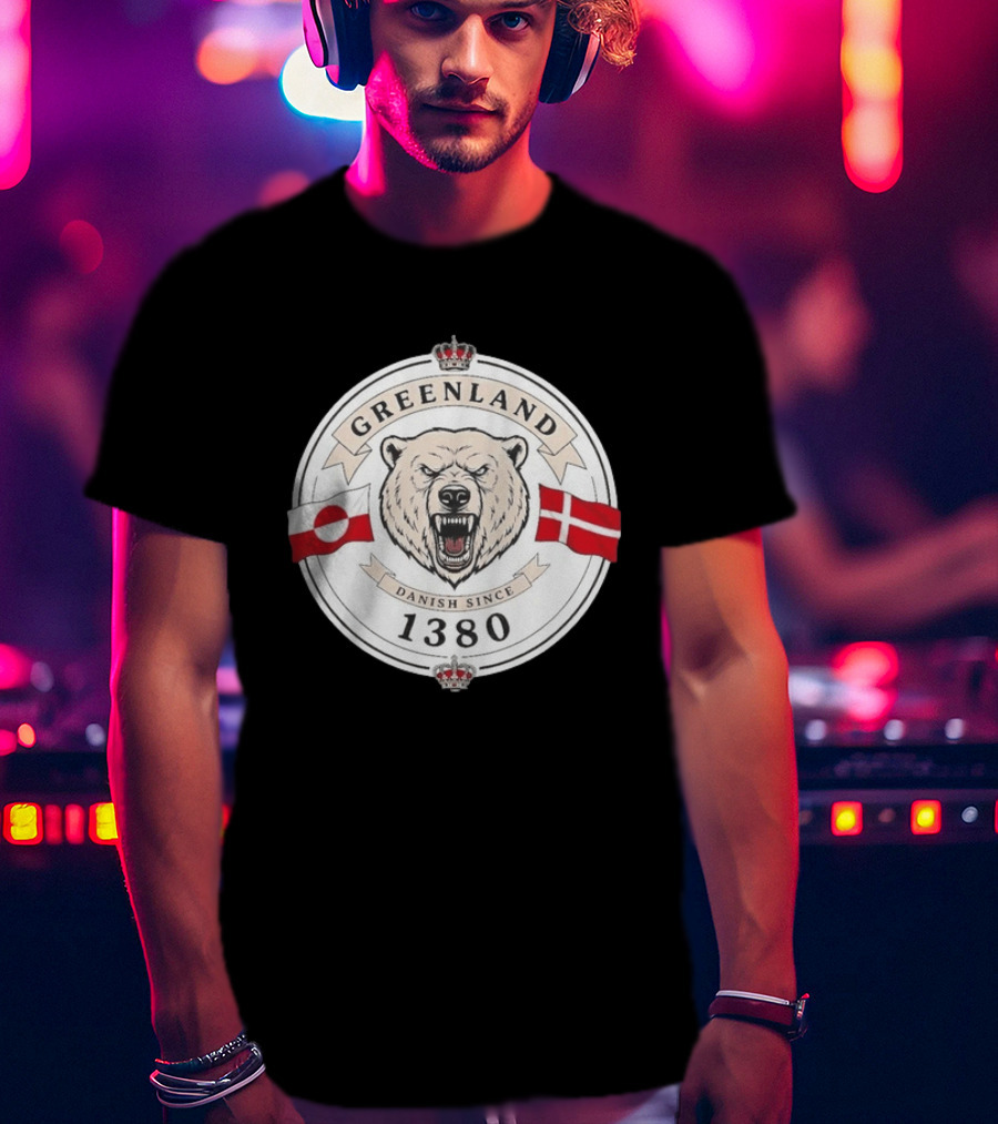 Greenland Danish Since 1380 Polar Bear Flags T-Shirt