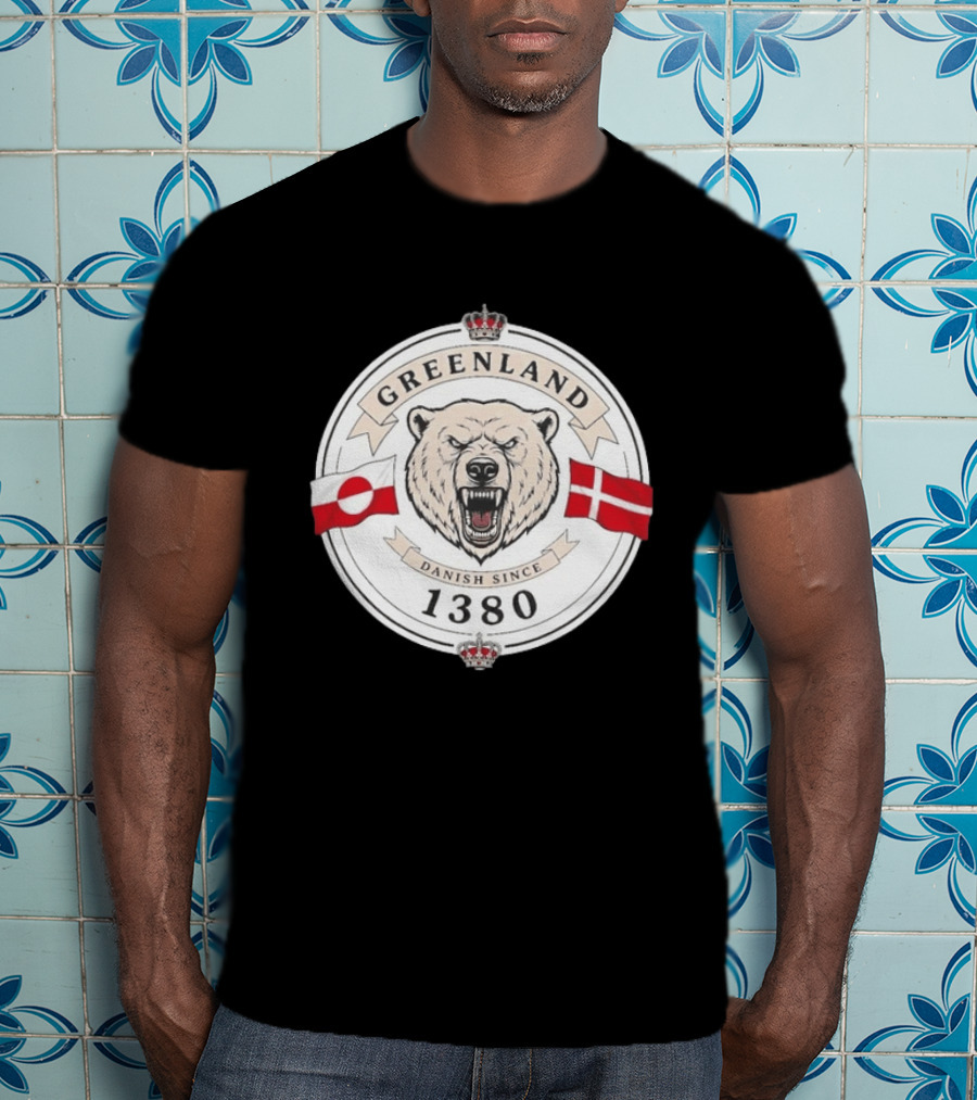 Greenland Danish Since 1380 Polar Bear Flags T-Shirt