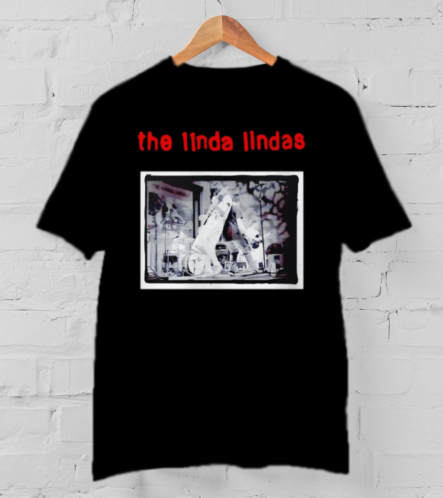 The Linda Lindas Live Performance Punk Rock Black And White Stage Scene T-Shirt