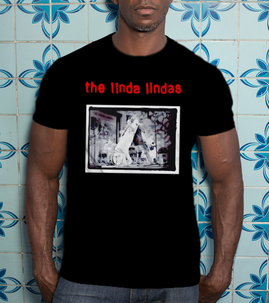The Linda Lindas Live Performance Punk Rock Black And White Stage Scene T-Shirt