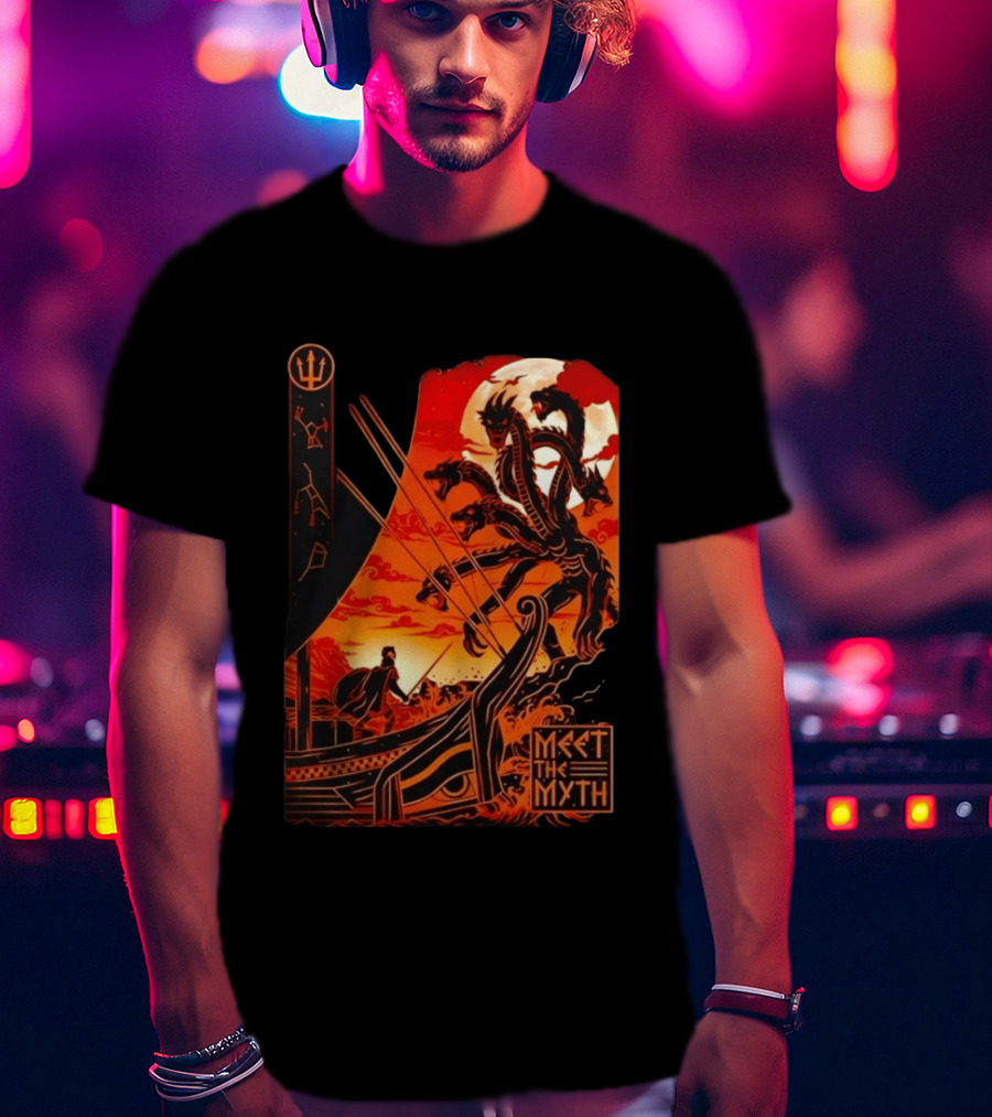 Meet The Myth Hydra Greek Mythology Hercules Dramatic Battle Scene T-Shirt
