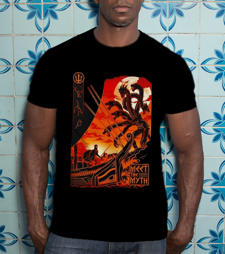 Meet The Myth Hydra Greek Mythology Hercules Dramatic Battle Scene T-Shirt