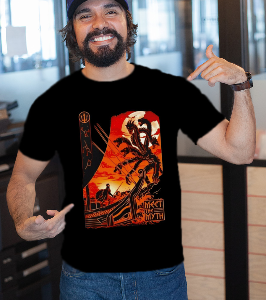 Meet The Myth Hydra Greek Mythology Hercules Dramatic Battle Scene T-Shirt