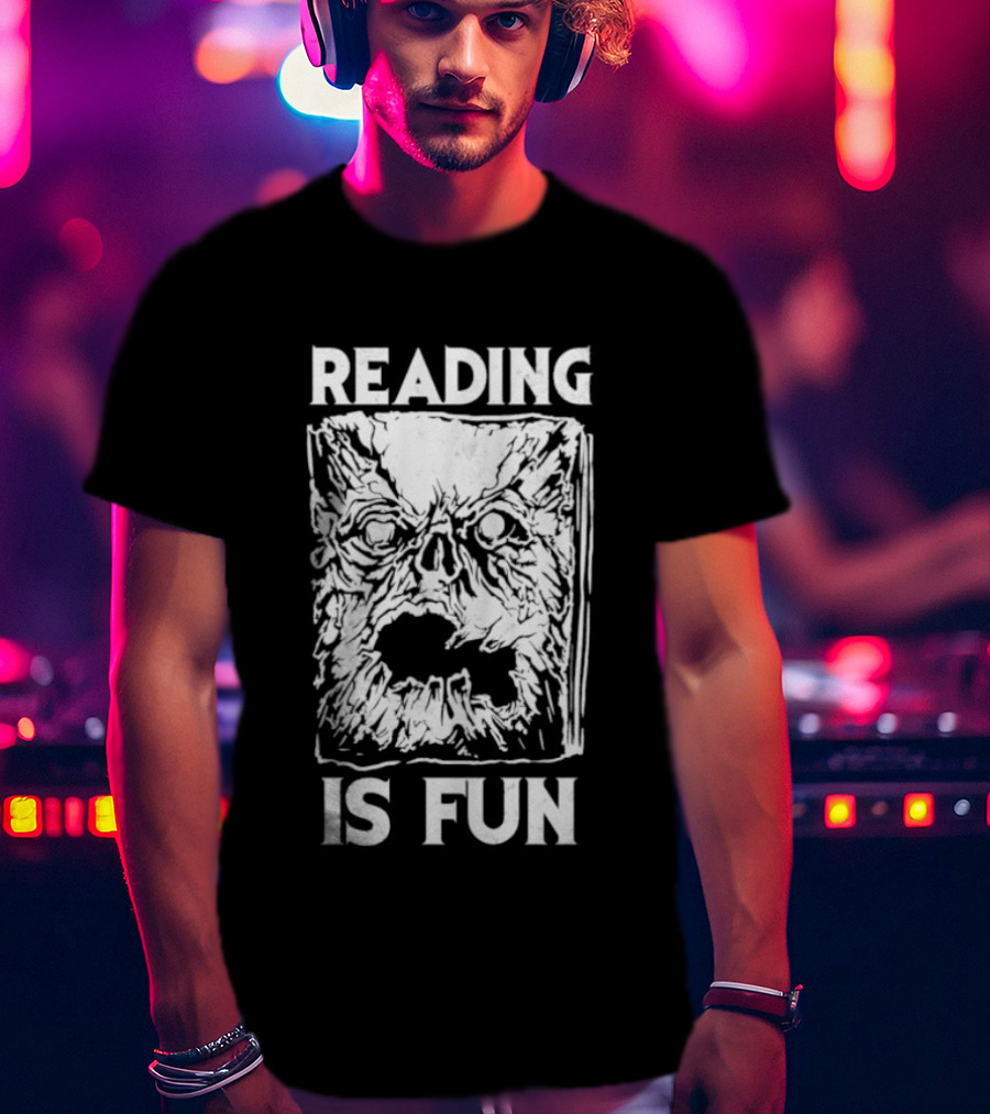 Necronomicon Reading Is Fun Creepy Face T-Shirt