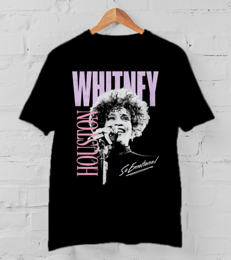 Whitney Houston So Emotional Distressed Vintage Pop Culture 80s T-Shirt