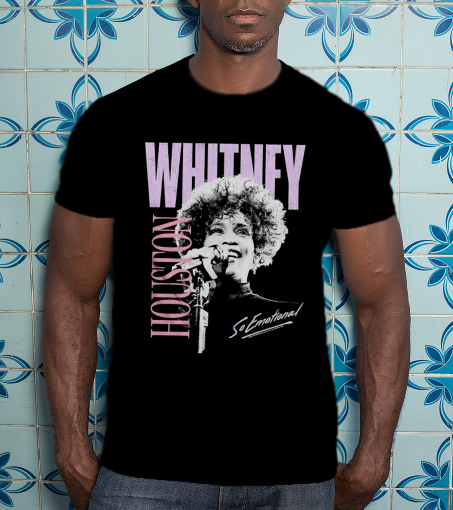 Whitney Houston So Emotional Distressed Vintage Pop Culture 80s T-Shirt