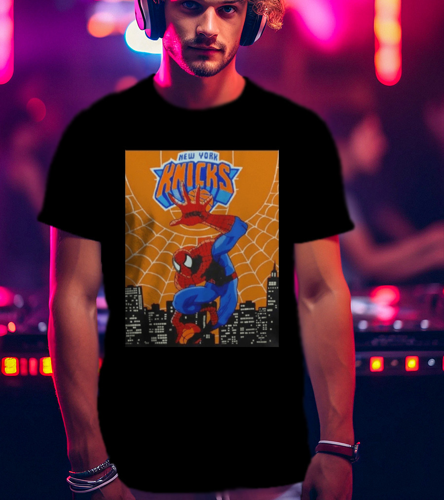 New York Knicks Spider Man Basketball T-Shirt