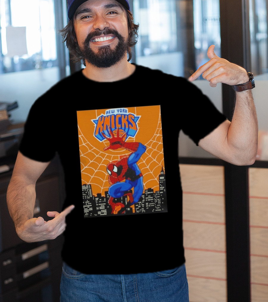 New York Knicks Spider Man Basketball T-Shirt
