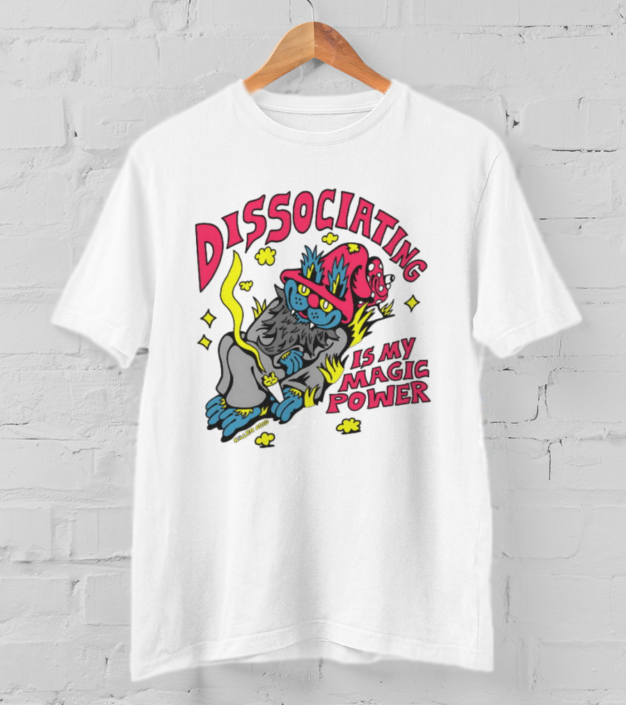 Dissociating Is My Magic Power Killer Acid Wizard Cat T-Shirt