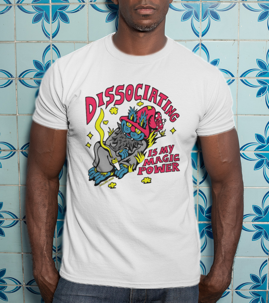 Dissociating Is My Magic Power Killer Acid Wizard Cat T-Shirt