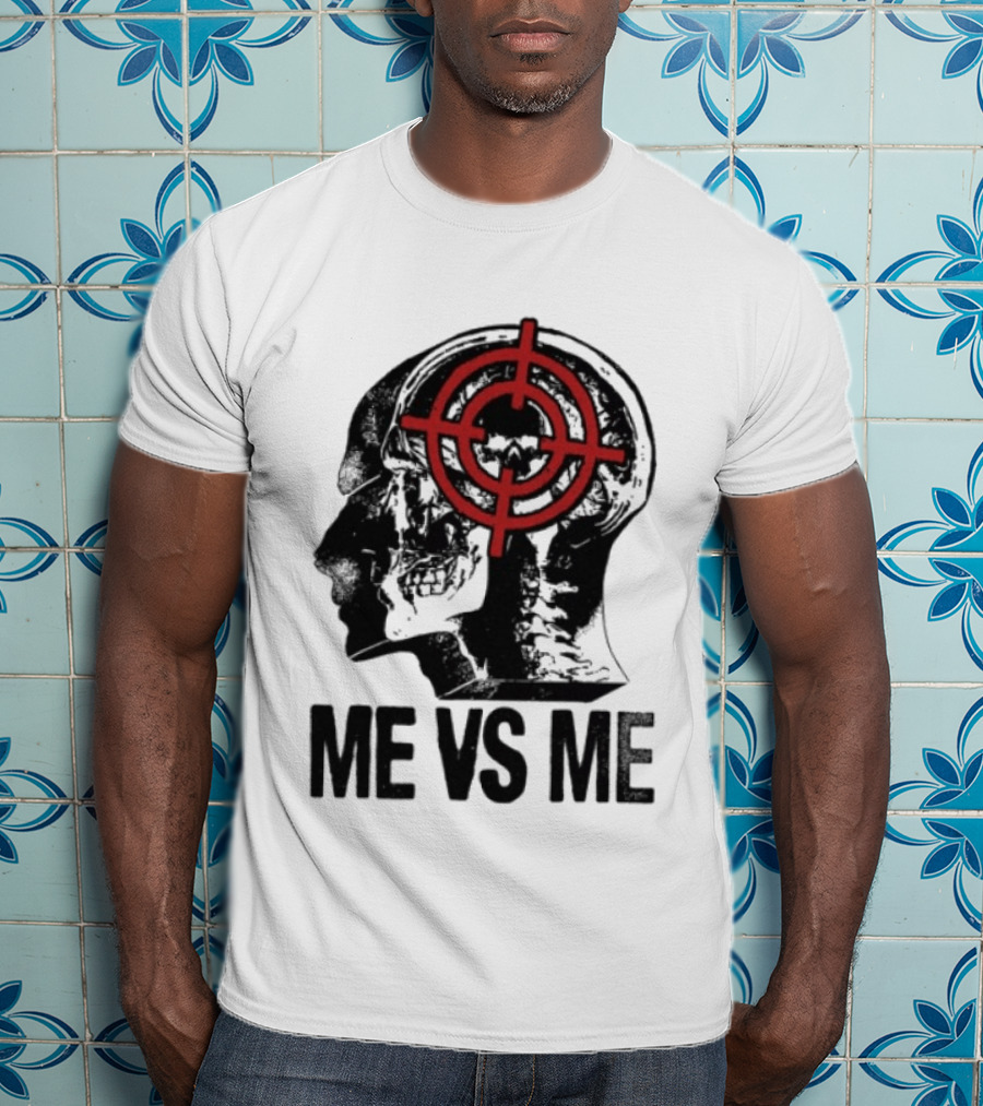 Get A Real Job Kid Store Me Vs Me White Target Head T-Shirt