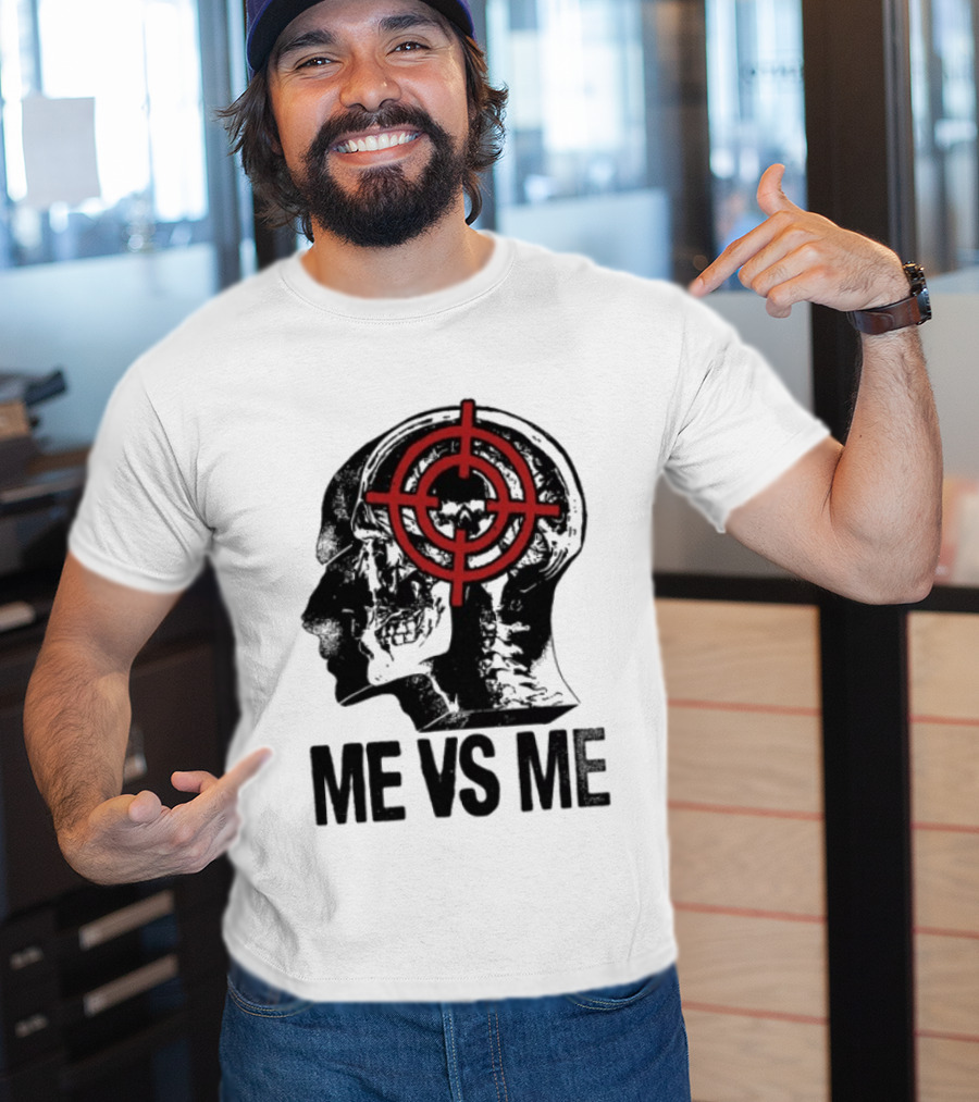 Get A Real Job Kid Store Me Vs Me White Target Head T-Shirt