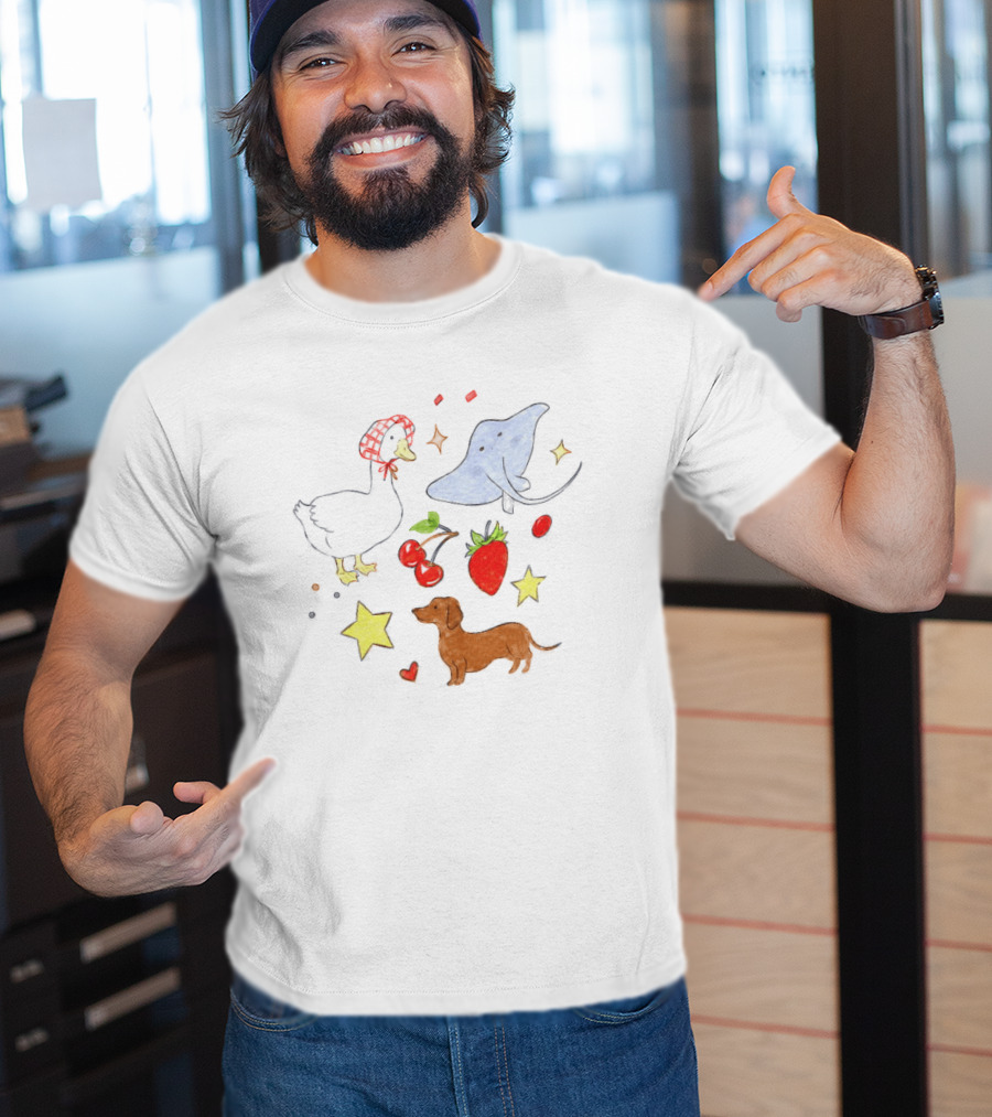 Goose Stingray Strawberry Cherry Dachshund Stars Nature T-Shirt