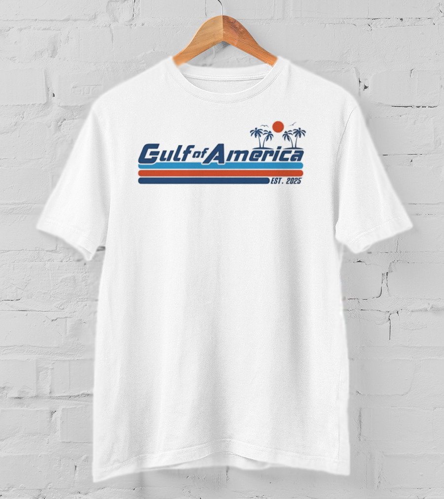 Gulf Of America Est 2025 Palm Trees Sunset Tropical T-Shirt
