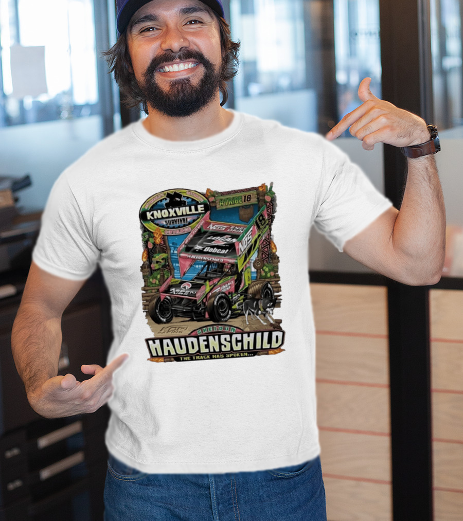 Sheldon Haudenschild Knoxville Survival Outrace Tribe 18 The Track Has Spoken NOS Energy Sprint Car Racing T-Shirt