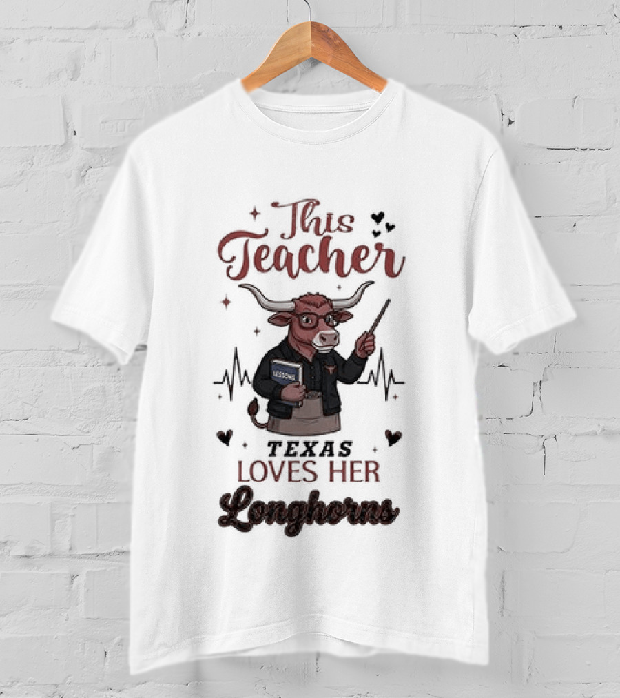Texas Longhorns This Teacher Love Football T-Shirt