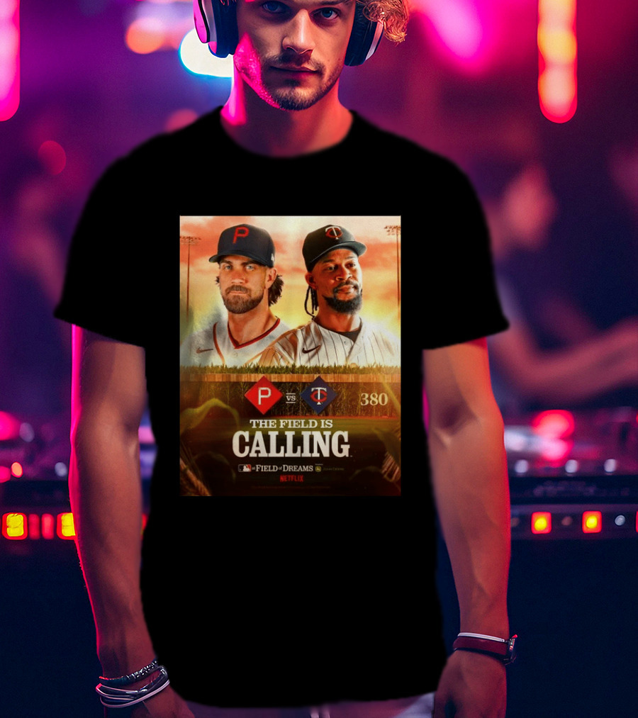 Philadelphia Vs Minnesota MLB Field Of Dreams Bryce Harper Byron Buxton Netflix 380 T-Shirt