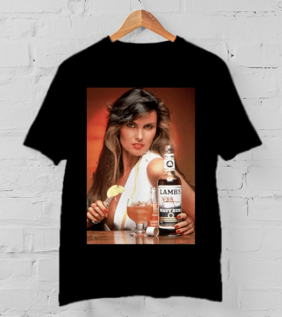Lamb's Navy Rum Caroline Munro Orange Juice Cocktail Advertising T-Shirt
