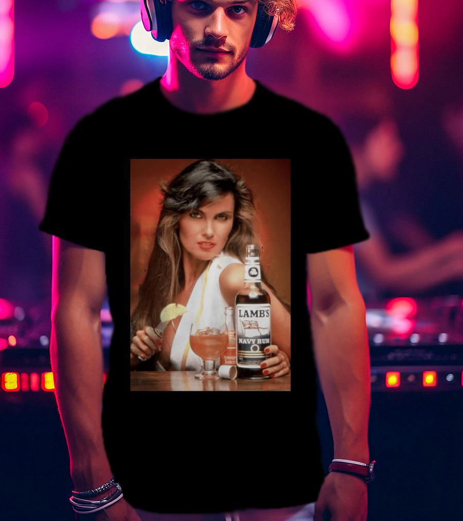 Lamb's Navy Rum Caroline Munro Orange Juice Cocktail Advertising T-Shirt