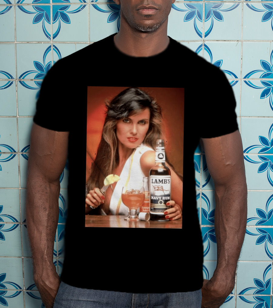 Lamb's Navy Rum Caroline Munro Orange Juice Cocktail Advertising T-Shirt