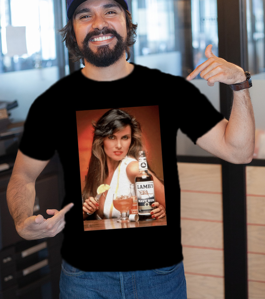 Lamb's Navy Rum Caroline Munro Orange Juice Cocktail Advertising T-Shirt