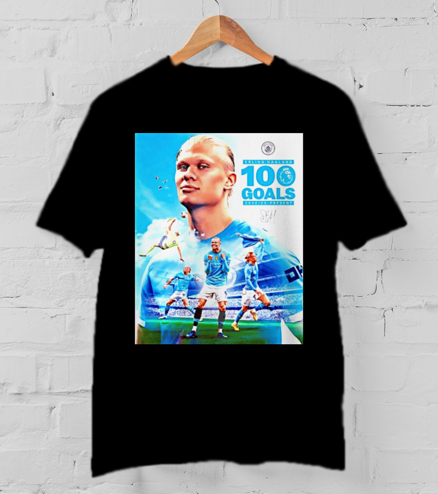 Erling Haaland 100 Goals Premier League 2022 2023 Present T-Shirt