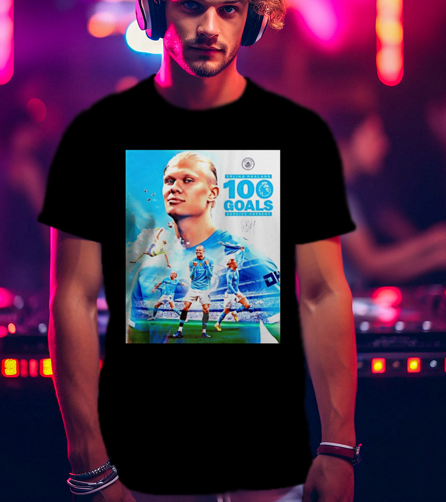 Erling Haaland 100 Goals Premier League 2022 2023 Present T-Shirt