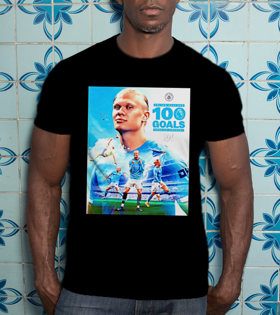 Erling Haaland 100 Goals Premier League 2022 2023 Present T-Shirt