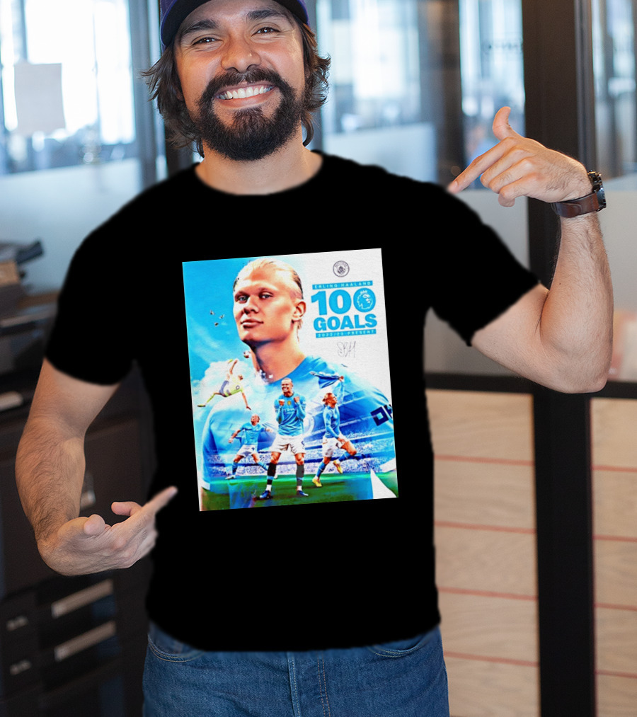 Erling Haaland 100 Goals Premier League 2022 2023 Present T-Shirt