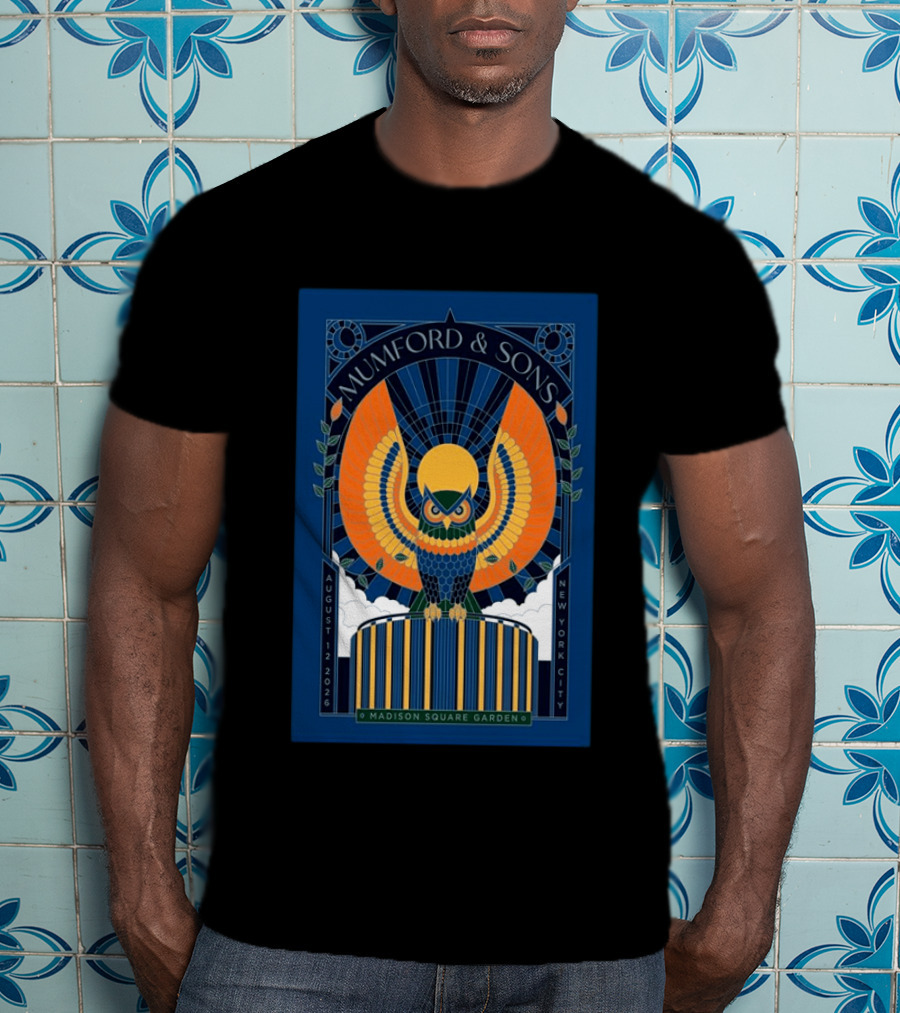 Mumford & Sons New York City August 12 2026 Madison Square Garden Owl T-Shirt