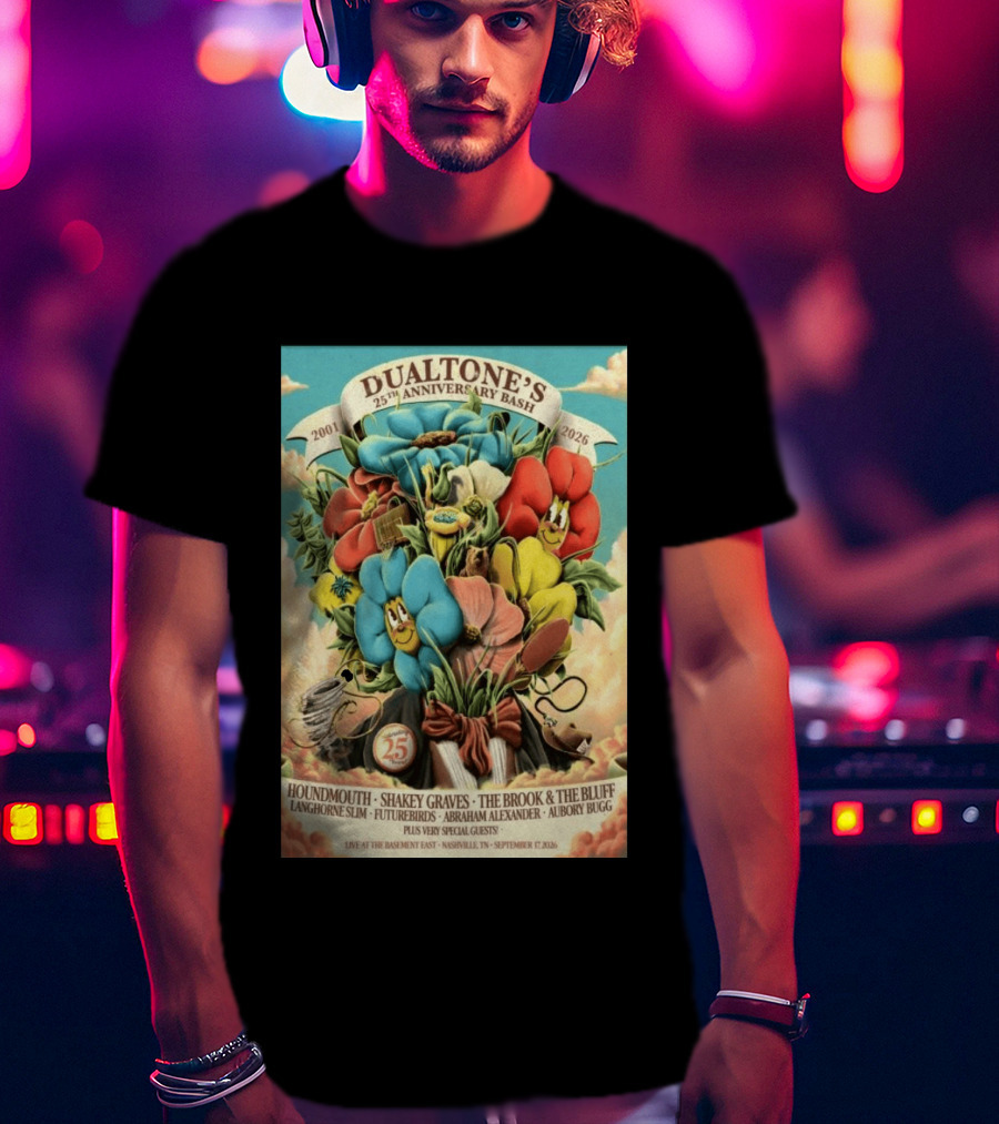 Dualtone's 25th Anniversary Bash September 17, 2026 Nashville Featuring Shakey Graves And The Brook & The Bluff T-Shirt