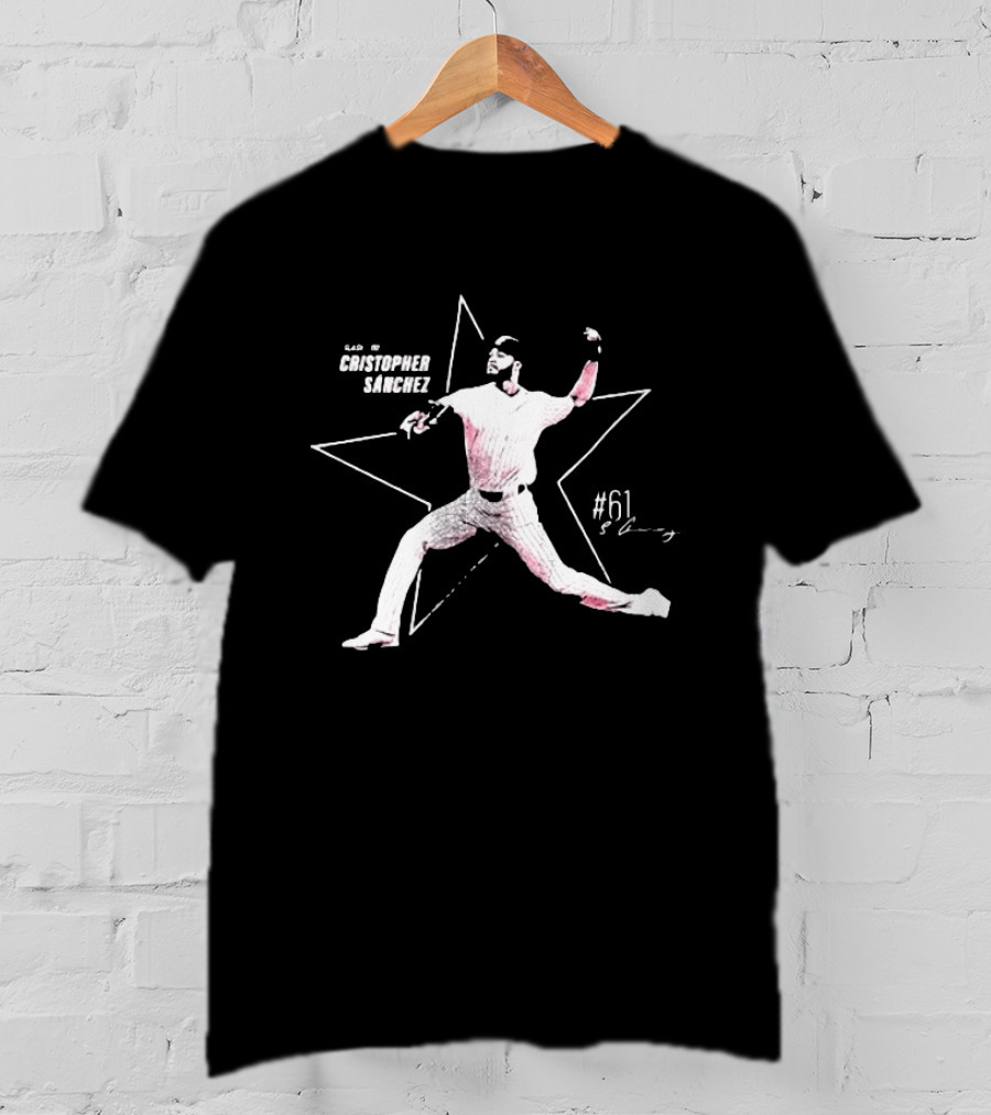 Philadelphia Phillies Cristopher Sánchez Pitching Star #61 T-Shirt