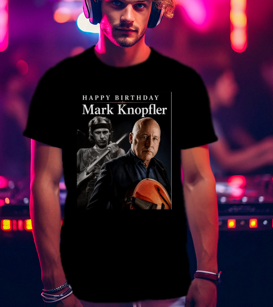 Mark Knopfler Birthday Celebration With Iconic Guitar T-Shirt