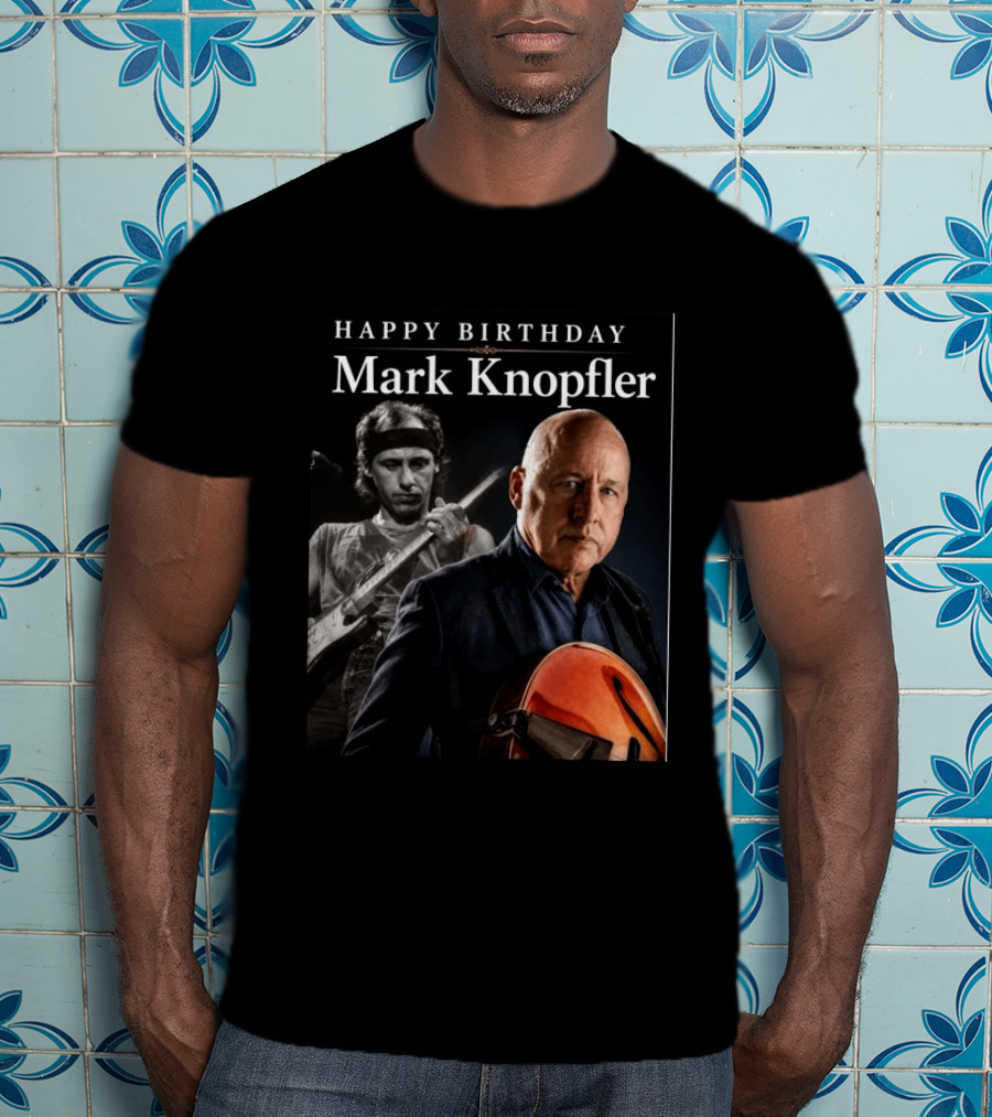 Mark Knopfler Birthday Celebration With Iconic Guitar T-Shirt