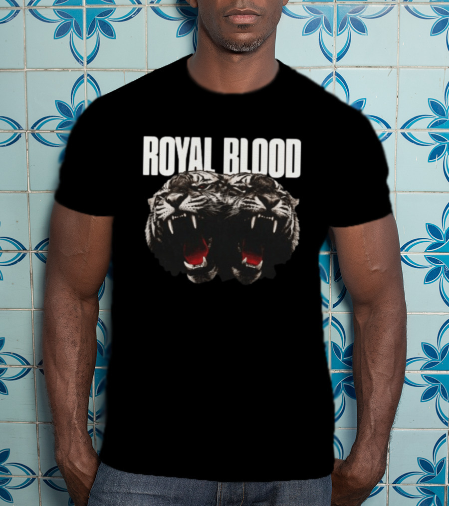 Royal Blood Dead Company Coloured Tiger Faded Black T-Shirt