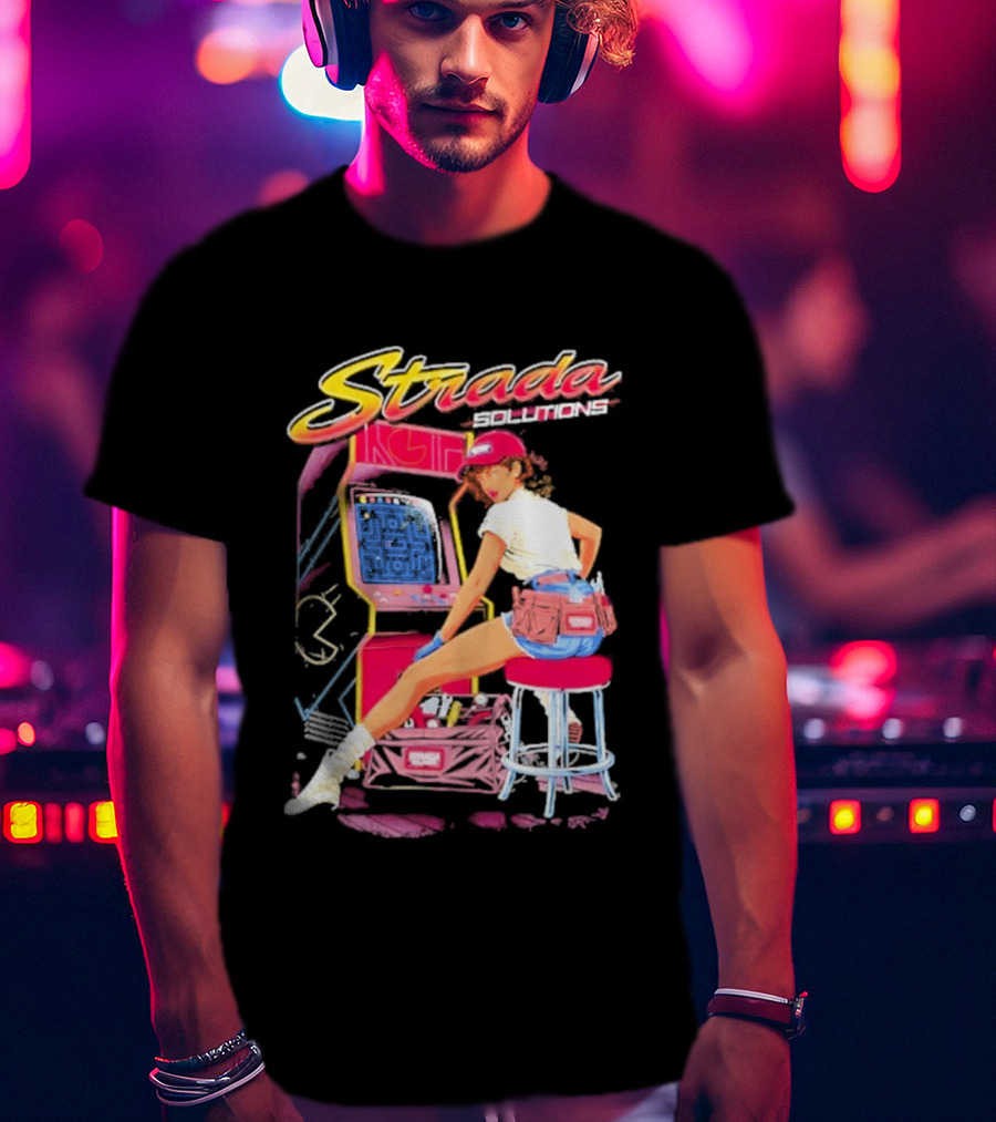 Strada Solutions Arcade Mechanic Retro Gaming T-Shirt