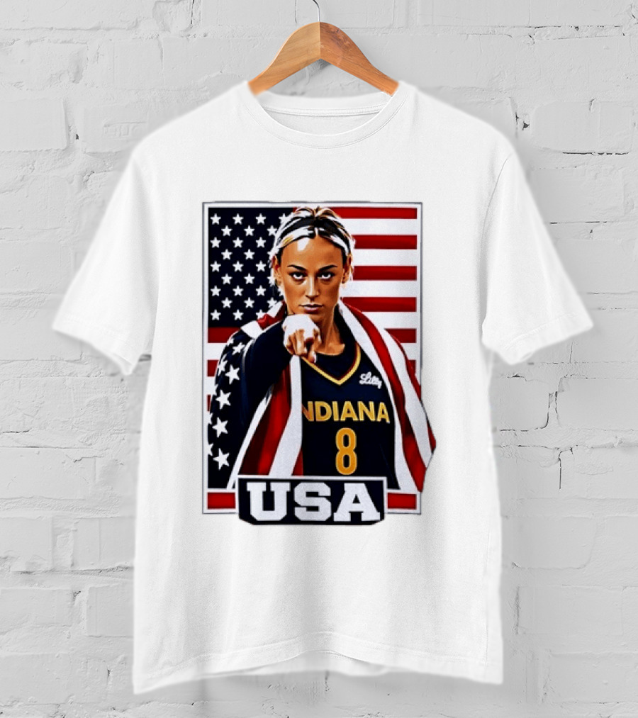 Lexie Hull Indiana Fever 8 USA WNBA Basketball Flag T-Shirt