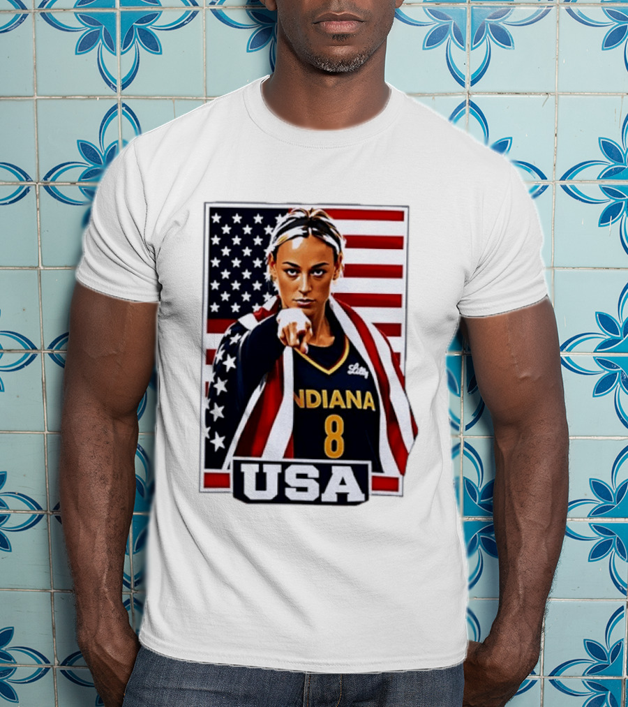 Lexie Hull Indiana Fever 8 USA WNBA Basketball Flag T-Shirt