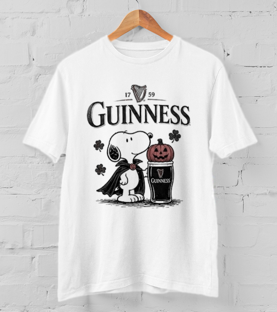 Guinness Snoopy Halloween Vampire Dark Brew Pumpkin T-Shirt