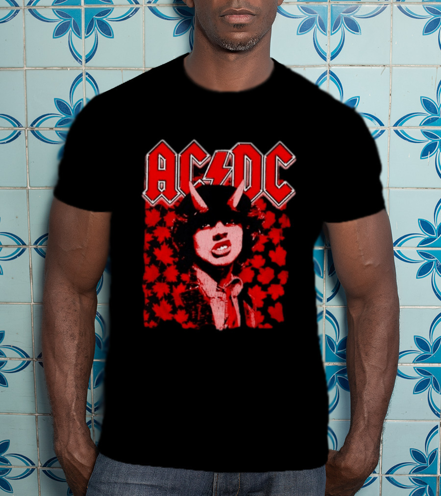 AC DC Pwr Up Canada 2026 Tour Rock Band Maple Leaf T-Shirt